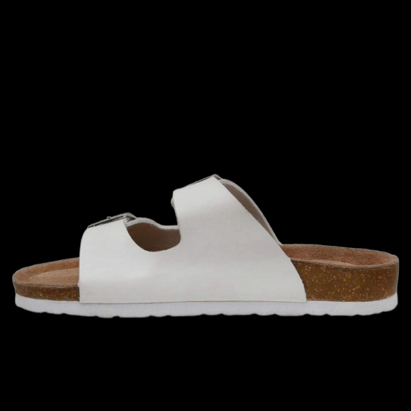 Cushionaire - SZ 6.5 White Lane Cork Footbed Sandal with Buckles - Picture 3 of 11